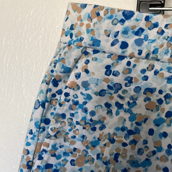 SUSAN GRAVER WEEKEND PANTS XL STRETCH BLUE & BEIGE LOOK FOR SPRING SIDE POCKETS - Picture 4 of 7